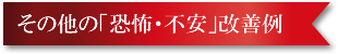 その他の「恐怖・不安」改善例